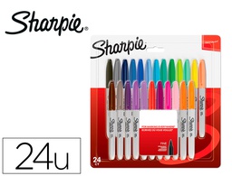[2065405] ROTULADOR SHARPIE PERMANENTE FINO BLISTER 24 UNIDADES COLORES SURTIDOS
