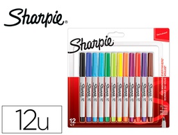 [2065408] ROTULADOR SHARPIE PERMANENTE ULTRAFINO BLISTER 12 UNIDADES COLORES SURTIDOS