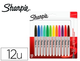 [2065404] ROTULADOR SHARPIE PERMANENTE FINO BLISTER 12 UNIDADES COLORES SURTIDOS