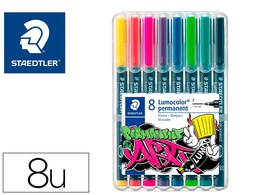 [318 WP8-1] ROTULADOR STAEDTLER LUMOCOLOR RETROPROYECCION PUNTA DE FIBRA 318 ESTUCHE DE 8 UNIDADES COLORES SURTIDOS
