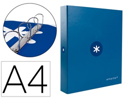 [KA69] CARPETA 4 ANILLAS 40 MM MIXTAS ANTARTIK A4 FORRADA COLOR AZUL MARINO