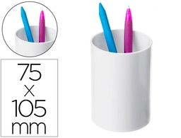[771 BL PS] CUBILETE PORTALAPICES ARCHIVO 2000 BLANCO PASTEL OPACO PLASTICO 100% RECICLADO DIAMETRO 75 MM ALTO 105 MM
