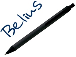 [BB222] BOLIGRAFO BELIUS POTSDAM NEGRO CUERPO FIBRA CARBON TINTA GEL AZUL EN ESTUCHE