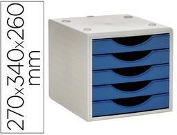 [4005 AZ] FICHERO CAJONES DE SOBREMESA ARCHIVO 2000 5 CAJONES COLOR AZUL OPACO 270X340X260 MM