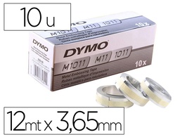 [35800] CINTA DYMO ALUMINIO CON ADHESIVO 12MM X 3,65MT PARA ROTULADORA INDUSTRIAL M1011 CAJA DE 100 UNIDADES