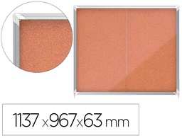 [1915332] VITRINA DE ANUNCIOS NOBO PREMIUM PLUS CORCHO CON PUERTA CORREDERA 15 X DIN A4 1137X967X63 MM