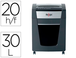 [2021420XEU] DESTRUCTORA DE DOCUMENTOS REXEL MOMENTUM EXTRA P420+ CAPACIDAD CORTE 20 H P4 DESTRUYE GRAPAS CLIPS CD Y