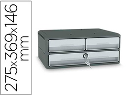 [1091216361] FICHERO CAJONES DE SOBREMESA CEP MOOV UP RECICLADO 80% CON CERRADURA RECICLADO 80% 3 CAJONES COLOR GRIS