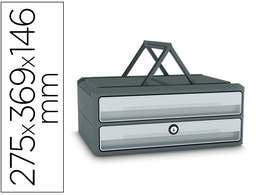 [1091116361] FICHERO CAJONES DE SOBREMESA CEP MOOV UP RECICLADO 80% CON CERRADURA RECICLADO 80% 2 CAJONES COLOR GRIS