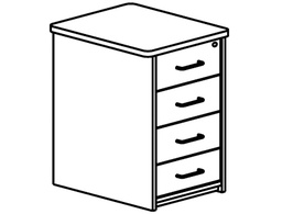 [4005AN02V24] CAJONERA ROCADA CON 4 CAJONES SERIE STORE 72X47X60 ACABADO AN02 GRIS/GRIS