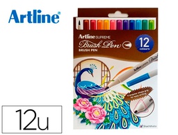 [EPFS F W12] ROTULADOR ARTLINE SUPREME BRUSH PINTURA BASE AGUA PUNTA TIPO PINCEL TRAZO FINO BOLSA 12 UNIDADES COLORES SURTIDOS