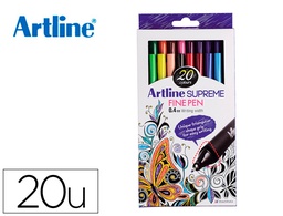 [EPFS200W20 CART.20] ROTULADOR ARTLINE SUPREME EPFS200 FINE LINER PUNTA DE FIBRA 0,4 MM BOLSA 20 UNIDADES COLORES SURTIDOS