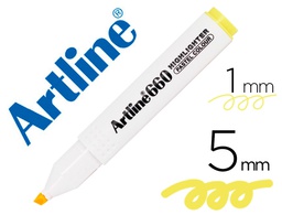[EK660B YP] ROTULADOR ARTLINE FLUORESCENTE EK-660 AMARILLO PASTEL PUNTA BISELADA