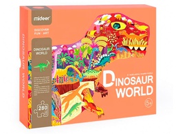 [MD3083] PUZLE MIDEER MUNDO DE DINOSAURIOS CON FORMA ANIMAL GRANDE 280 PIEZAS