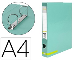 [AY48] CARPETA DE 2 ANILLAS 25 MM MIXTAS LIDERPAPEL A4 FORRADO COLOR SYSTEM CON OLLAO Y TARJETERO MENTA