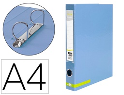 [AY47] CARPETA DE 2 ANILLAS 25 MM MIXTAS LIDERPAPEL A4 FORRADO COLOR SYSTEM CON OLLAO Y TARJETERO CELESTE