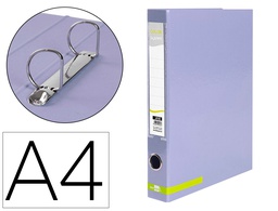 [AY45] CARPETA DE 2 ANILLAS 25 MM MIXTAS LIDERPAPEL A4 FORRADO COLOR SYSTEM CON OLLAO Y TARJETERO LAVANDA