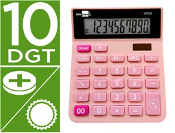 [XF23] CALCULADORA LIDERPAPEL SOBREMESA XF23 10 DIGITOS SOLAR Y PILAS COLOR ROSA 127X105X24 MM