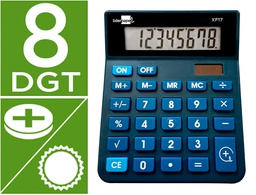 [XF17] CALCULADORA LIDERPAPEL SOBREMESA XF17 8 DIGITOS SOLAR Y PILAS COLOR AZUL 127X105X24 MM