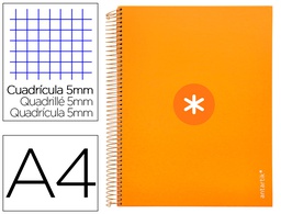 [AW85] CUADERNO ESPIRAL A4 MICRO ANTARTIK TAPA FORRADA 120H 90 GR CUADRO 5MM 5 BANDAS 4 TALADROS COLOR MOSTAZA