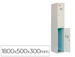 [90233W1230] TAQUILLA METALICA SIMONRACK 2 PUERTAS CON CERRADURA MONTADA RESPIRADERO Y ETIQUETERO GRIS/GRIS 1800X500X300 MM