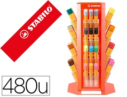 [E/87-2846-21] ROTULADOR STABILO POINT 88 / ACUARELABLE PEN 68 EXPOSITOR GIRATORIO DE 480 UNIDADES COLORES SURTIDOS