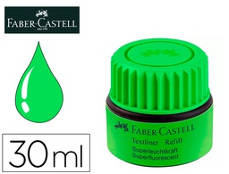 [154963] TINTA ROTULADOR FABER CASTELL TEXTLINER FLUORESCENTE 1549 CON SISTEMA CAPILAR COLOR VERDE BOTE 30 ML