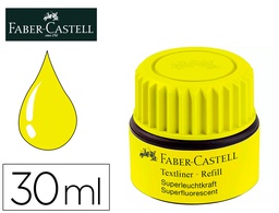 [154907] TINTA ROTULADOR FABER CASTELL TEXTLINER FLUORESCENTE 1549 CON SISTEMA CAPILAR COLOR AMARILLO BOTE 30 ML