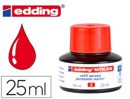 [MTK-25-02] TINTA ROTULADOR EDDING MTK25 CON SISTEMA CAPILAR COLOR ROJO FRASCO DE 25 ML