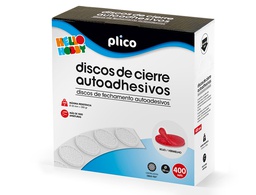 [13336] DISCO DE CIERRE PLICO VELCRO AUTOADHESIVO 20 MM DIAMETRO COLOR ROJO CAJA DE 400 UNIDADES