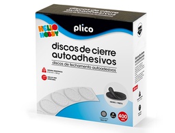 [13335] DISCO DE CIERRE PLICO VELCRO AUTOADHESIVO 20 MM DIAMETRO COLOR NEGRO CAJA DE 400 UNIDADES
