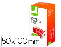 [KF10976] ETIQUETA Q-CONNECT FRAGIL 50X100 MM ROLLO DE 200 UNIDADES