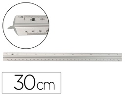 [EL01] ESCALA LIDERPAPEL ALUMINIO FORMA TRIANGULAR CON FUNDA PROTECTORA LONGITUD 30 CM 1:20 1:25/1:50/1:75/1:100/1:150