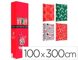 [01040002] PAPEL DE REGALO BASIKA NAVIDAD ROLLO ANCHO 1 MT LONGITUD 3 M MODELOS SURTIDOS GRAMAJE 50 GR