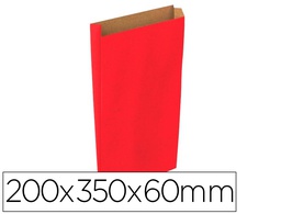 [02019002] SOBRE PAPEL BASIKA KRAFT ROJO CON FUELLE M 200X350X60 MM PAQUETE DE 25 UNIDADES