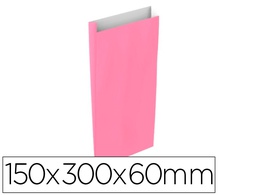 [02033004] SOBRE PAPEL BASIKA CELULOSA ROSA CON FUELLE S 150X300X60 MM PAQUETE DE 25 UNIDADES