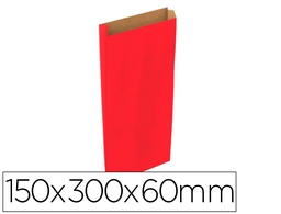 [02018002] SOBRE PAPEL BASIKA KRAFT ROJO CON FUELLE S 150X300X60 MM PAQUETE DE 25 UNIDADES