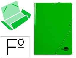 [CG00] CARPETA LIDERPAPEL GOMAS FOLIO 3 SOLAPAS CARTON PLASTIFICADO COLOR VERDE