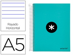 [KH15] CUADERNO ESPIRAL A5 MICRO ANTARTIK TAPA FORRADA120H 100 GR HORIZONTAL 5 BANDA6 TALADROS COLOR MENTA