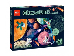 [18812] PUZLE APLI FLUORESCENTE SISTEMA SOLAR 104 PIEZAS TAMAÑO 5X5 CM