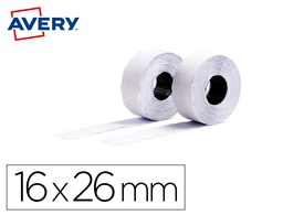 [PLP1626] ETIQUETA AVERY ONDULADA BLANCA PERMANENTE 26X16 MM PARA ETIQUETADORA PL21/18 CAJA DE 10 ROLLOS DE 1200 ETIQIETAS