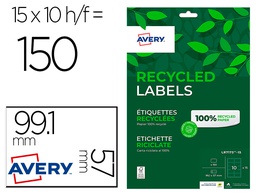 [LR7173-15] ETIQUETA ADHESIVA AVERY BLANCA PERMANENTE RECICLADA 100% PARAIMPRESORA LASER 99,1X57 MM CAJA DE 150 UNIDADES