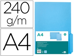 [SC43] SUBCARPETA CARTULINA LIDERPAPEL DIN A4 PESTAÑA INFERIOR 240G/M2 AZUL