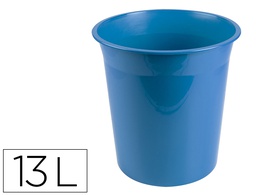 [PJ02] PAPELERA PLASTICO LIDERPAPEL CELESTE OPACO 13 LITROS 275X285 MM