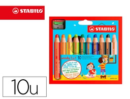 [880/10-2] LAPICES DE COLORES STABILO WOODY 3 EN 1 MINA XXL ESTUCHE DE 10 COLORES SURTIDOS + SACAPUNTAS