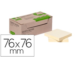 [KF17321] BLOC DE NOTAS ADHESIVAS QUITA Y PON Q-CONNECT 76X76 MM 100% PAPEL RECICLADO AMARILLO EN CAJA DE CARTON