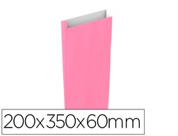 [02034004] SOBRE PAPEL BASIKA CELULOSA ROSA CON FUELLE M 200X350X60 MM PAQUETE DE 25 UNIDADES