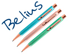 [BB186] BOLIGRAFO BELIUS BRELA CUERPO HEXAGONAL CON CLIP COLORES PASTELES CAJA DE REGALO CON 3 BOLIGRAFOS