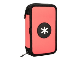 [TK71] PLUMIER ESCOLAR ANTARTIK DOBLE COLOR CORAL 28 PIEZAS