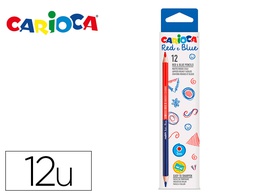 [40143] LAPICES BICOLOR CARIOCA ROJO/AZUL CAJA DE 12 UNIDADES